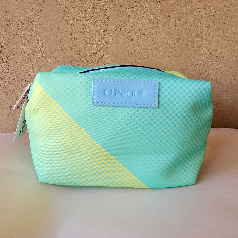 Clinique Green and Yellow Cosmetic Bag